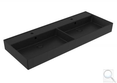 Dvojumyvadlo SAT Infinitio 120,4x46,5 cm černá mat dva otvory pro baterii SATINF212046BKM obr. 1