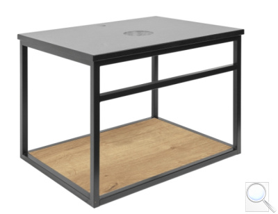 Konstrukce s krycí deskou z umělého kamene Naturel Industrial 59x45x45 cm černá mat KONZOLEUM60DTK. obr. 1