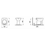 WC stojící Laufen Pro spodní odpad H8259574000001. Technický nákres 
