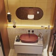 Umyvadlo na desku SAT Cemento 65x35 cm terakota bez přepadu CEM6535T. obr. 3&nbsp;