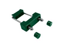 Příchytka k uchycení panelů k obdélníkovým sloupkům 60 × 40 mm - zelená, PVC + nerez ocel