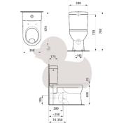 WC kombi, pouze mísa Laufen Pro vario odpad H8249590000001. Technický nákres 