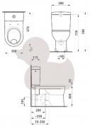WC kombi, pouze mísa Laufen Pro vario odpad H8249590000001 (Technický nákres)