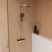 Sprchový systém SAT na stěnu s termostatickou baterií černá/chrom SATSSTPBCHC (obr. 9)