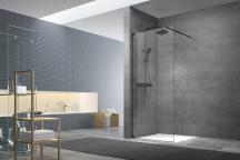 Sprchová zástěna Walk-In s profilem a zavětrováním SAT Walk-in