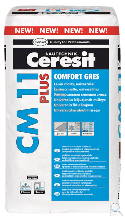 Lepidlo Ceresit CM11 Plus 25 kg šedá (C1T). 