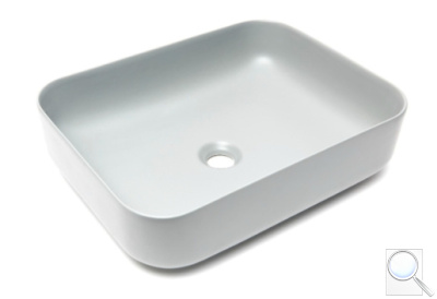 Umyvadlo na desku SAT Infinitio 50x39 cm šedá mat bez přepadu SATINF5039LGRM. obr. 1