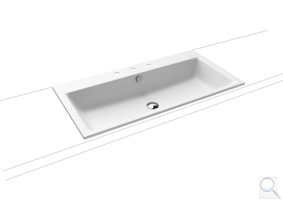 Zápustné umyvadlo Kaldewei Puro 3152 90x46 cm alpská bílá tři otvory pro baterii 900206033001. obr. 1