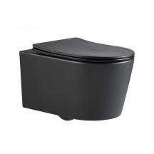 WC závěsné SAT Brevis včetně sedátka softclose, 48 cm, černý SATBRE010RREXPBKM