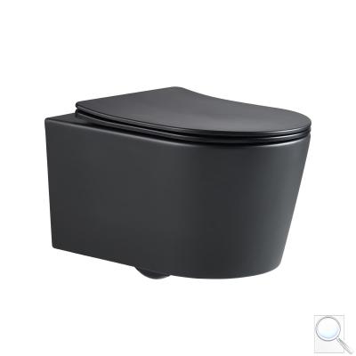 WC závěsné SAT Brevis včetně sedátka softclose, 48 cm, černý SATBRE010RREXPBKM obr. 1