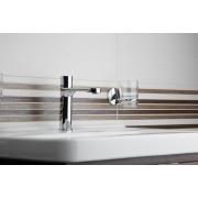 Umyvadlová baterie SAT Fusion bez výpusti páka bílé sklo SATBSFU271BS. obr. 4&nbsp;