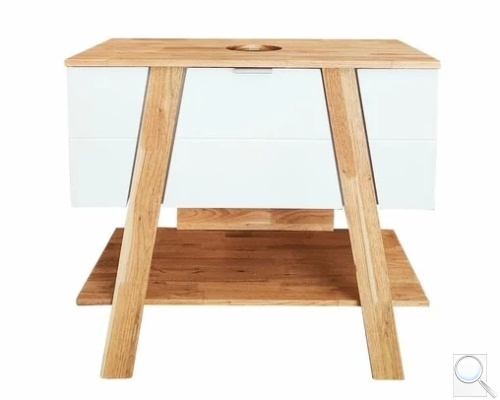 Koupelnová skříňka pod umyvadlo na desku Naturel Home 80x73x46 cm ořech/bílá mat HOMEUMDB. obr. 1