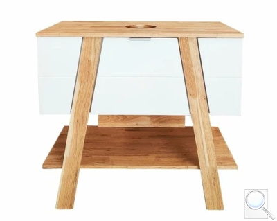 Koupelnová skříňka pod umyvadlo na desku Naturel Home 80x73x46 cm ořech/bílá mat HOMEUMDB. obr. 1