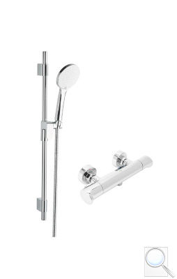 Sprchová baterie SAT Dark se sprchovým setem 150 mm chrom lesk SATBSDA268CRSET. obr. 1