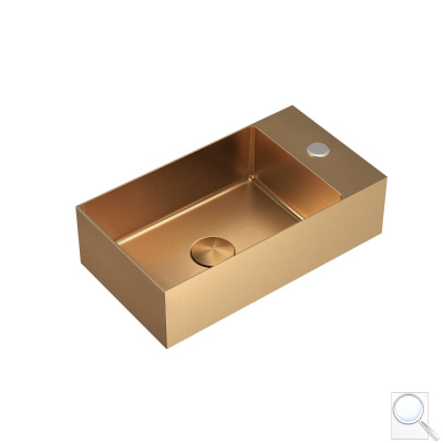 Závěsné umyvadlo v barvě rosegold SAT Aurum 40x22 cm bez přepadu SATAUR4022BRG. obr. 1