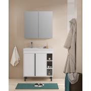 Koupelnová sestava s umyvadlem a zrcadlovou skříňkou Naturel Lucca 79x70x45 cm bílá lesk LUCCASET80W.  (2)