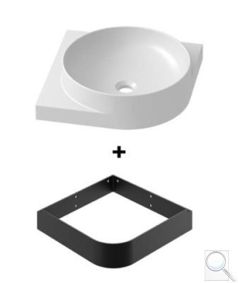 Umyvadlo Ravak Yard 45x45 cm s černou konzolí X000001677. obr. 1