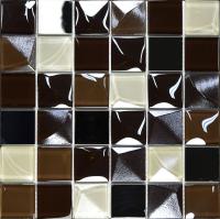 Skleněná mozaika Mosavit Kubic chocolate béžová