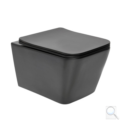 WC závěsné SAT Infinitio se sedátkem softclose, černá mat zadní odpad SATINF012SREXPBKM. obr. 1