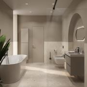 Koupelnová skříňka vysoká Roca Ona 40x175x30 cm písková mat A857635510. obr. 2&nbsp;