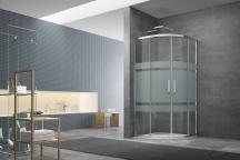 Sprchový kout čtvrtkruh 80x80x190, 90x90x190, 100x100x190 cm SAT TEX chrom lesklý