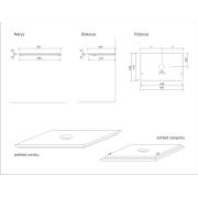 Koupelnová skříňka pod umyvadlo Naturel Vario Dekor 69x45 cm dub bardolino VARIODESK75ZDBDB. Technický nákres 