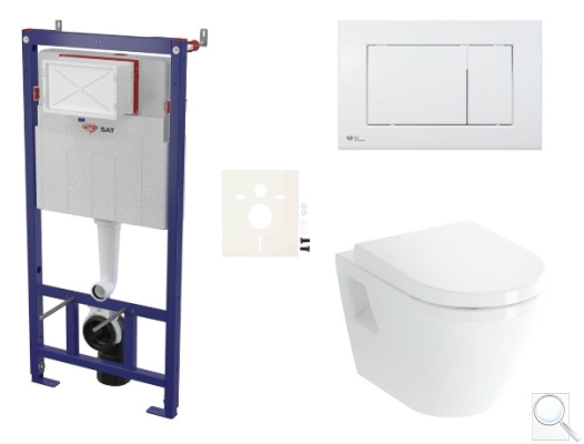 Závěsný WC set SAT do lehkých stěn / předstěnová montáž+ WC VitrA Integra SIKOSSINTBO20K. obr. 1