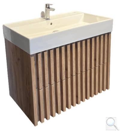 Koupelnová skříňka s umyvadlem SAT Delano 80x56x46 cm dub mat DELANO80ZDSAT. obr. 1