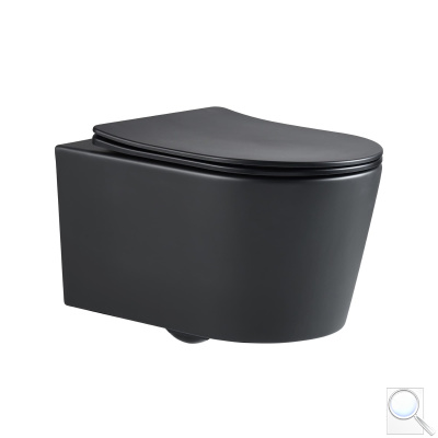 WC závěsné SAT Brevis včetně sedátka softclose, 53 cm, černé SATBRE011RREXPBKM. obr. 1
