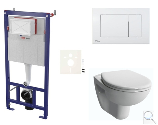 Závěsný WC set SAT do lehkých stěn / předstěnová montáž+ WC VitrA Normus SIKOSSNORBO20K. obr. 1