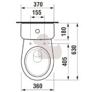 WC kombi komplet stojící Jika Lyra Plus zadní odpad H8263860002413. technický nákres 1 