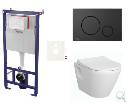 Závěsný WC set SAT do lehkých stěn / předstěnová montáž+ WC VitrA Integra SIKOSSINTRE68K. obr. 1