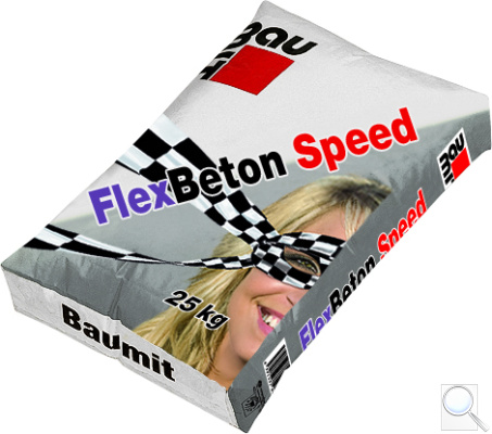 Cementový potěr po 3 h Baumit FlexBeton Speed. 