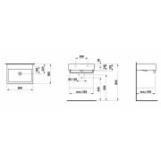 Nábytkové umyvadlo Laufen Living City 60x46 cm bez otvoru pro baterii H8174330001091. Technický nákres 