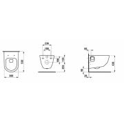 WC závěsné Laufen Pro zadní odpad H8209640000001. Technický nákres&nbsp;