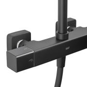 Sprchový systém SAT na stěnu s termostatickou baterií černá matná SATSSTZC. (7)