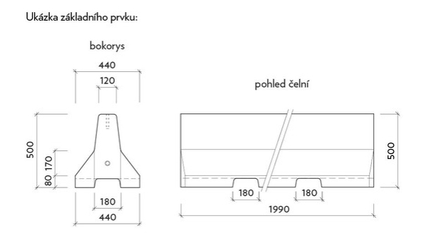 tvar svodidlo 50 - malá stěna vodící