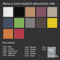 Barvy dvojitých plisovaných rolet Barvy dvojitých plisovaných rolet